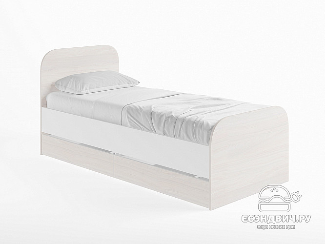 Кровать 800 "Лаворо" (Белый/Анкор белый) D_Isl