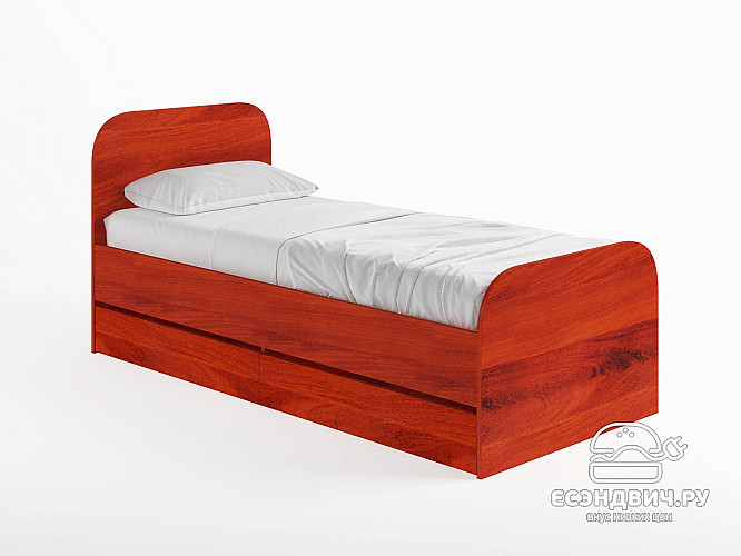 Кровать 800 "Лаворо" (Орех итальянский/Орех итальянский) D_Isl