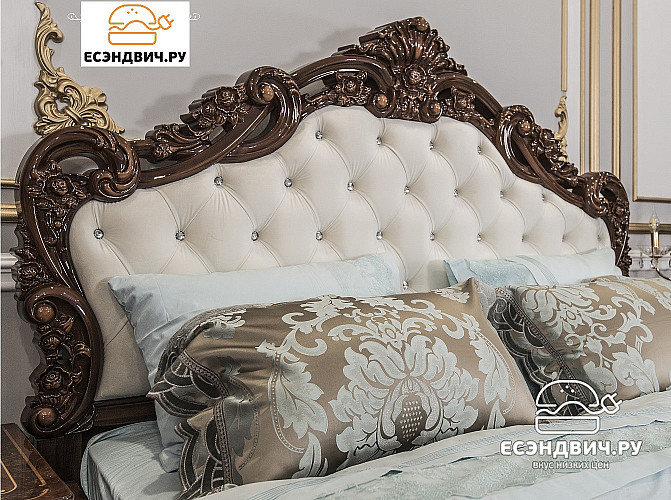 Кровать 1600 "Клео" (МДФ) (Караваджо глянец/Бархат/Патина/Шелкография/Лак) UgPt