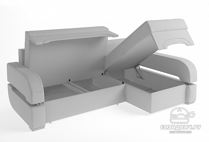 Диван угловой (универс.угол) Диего (Рогожка Garcia Ash (AT)/Рогожка Garcia Ash (AT)/МДФ Венге