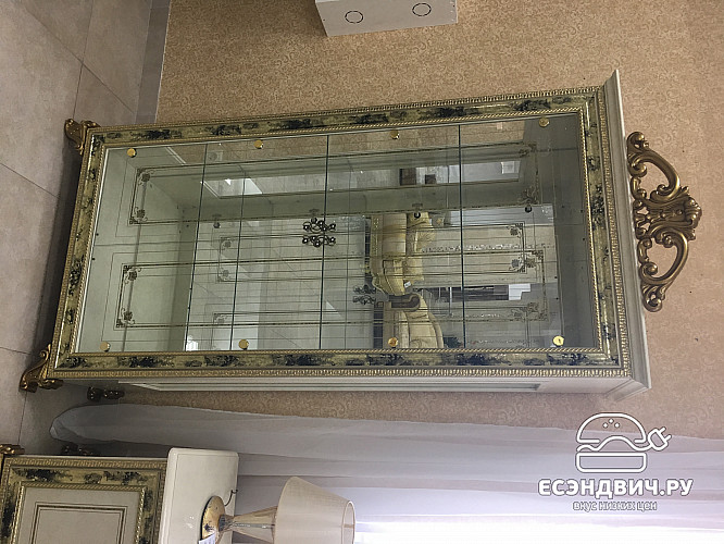 Гостиная L "Версаль" (МДФ) (Бежевый глянец/Золото/Шелкография/Стекло) Dm/Kt