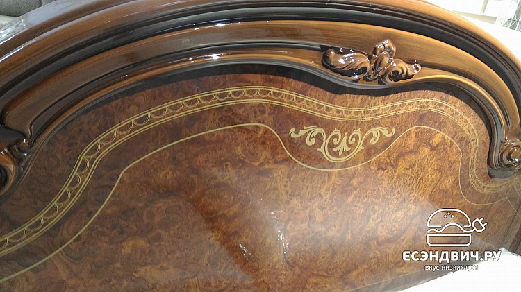 Спальный гарнитур 6 предм. "Женева" (МДФ) (Орех глянец/Шелкография) Dm/Ir