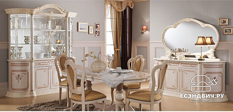 Зеркало  L "Виктория" (МДФ) (Бежевый глянец) Dm/Rz