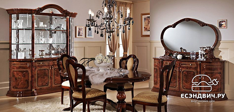 Зеркало  L "Виктория" (МДФ) (Орех глянец) Dm/Rz