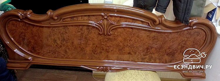 Кровать 1600 "Флоренция" (МДФ) (Орех глянец) Dm/Tc