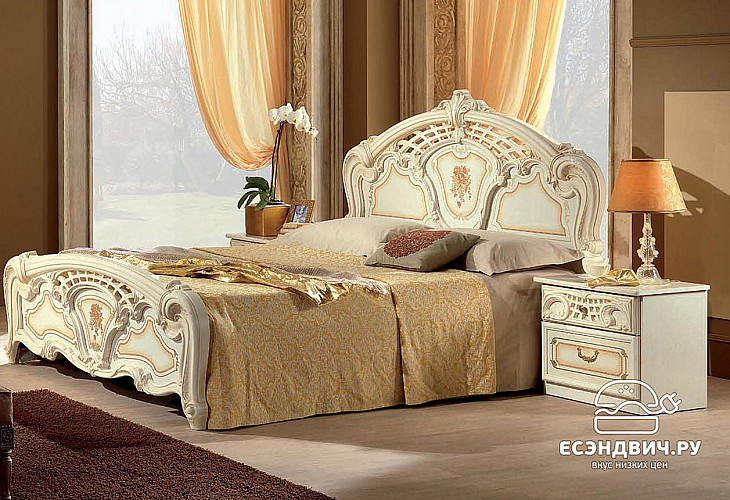 Спальный гарнитур 6 предм. "Виктория" (МДФ) (Бежевый  глянец/Шелкография) Dm/Rz