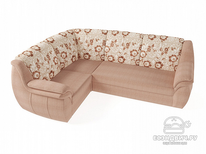 Диван угловой Дакота (Велюр Shaggy Desert (AT)/Жаккард Edem Sand (AT)