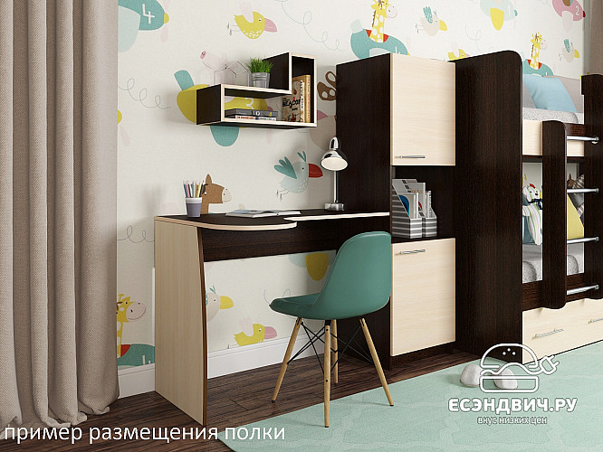 Полка навесная L "Лаворо" (Анкор белый/Бетон пайн экзотик) D_Fh