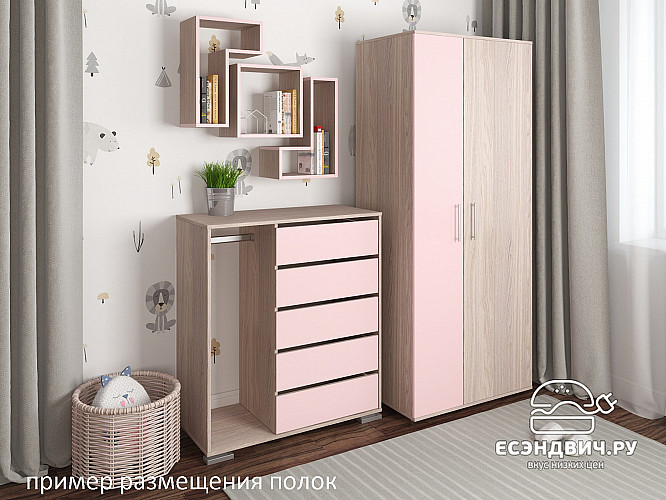 Полка навесная L "Лаворо" (Анкор светлый/Анкор светлый) D_Fh