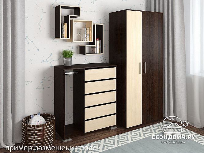 Полка навесная L "Лаворо" (Венге/Венге) D_Fh