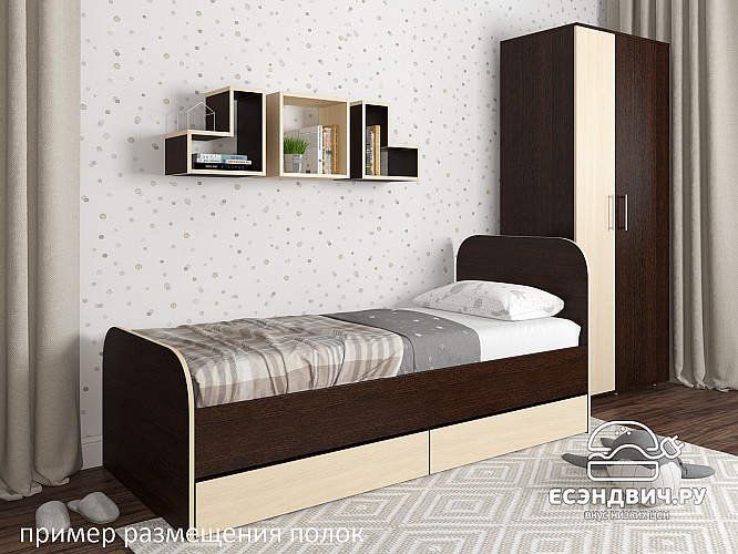 Полка навесная V "Лаворо" (Анкор светлый/Анкор светлый) D_Fh