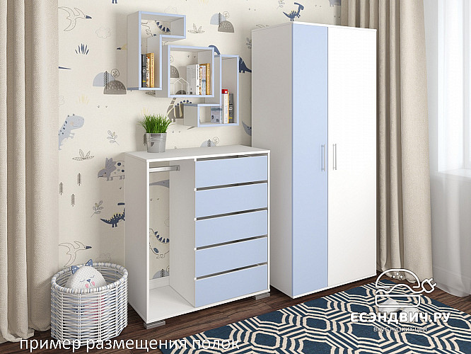 Полка навесная квадро "Лаворо" (Венге/Выбеленный Дуб) D_Fh