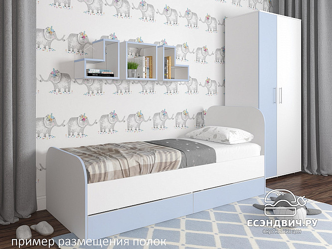 Полка навесная квадро "Лаворо" (Сосна винтерберг/Сосна винтерберг) D_Fh