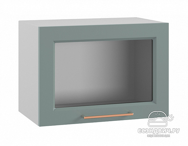 Шкаф 500 верхнее откр. "Йорк" (МДФ) (Нарцисс/Стекло) /DSV/Kv/ПГС500