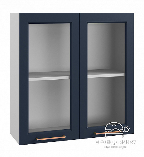 Шкаф высокий 800 "Йорк" (МДФ) (Черника/Стекло) /DSV/Kv/ВПС800