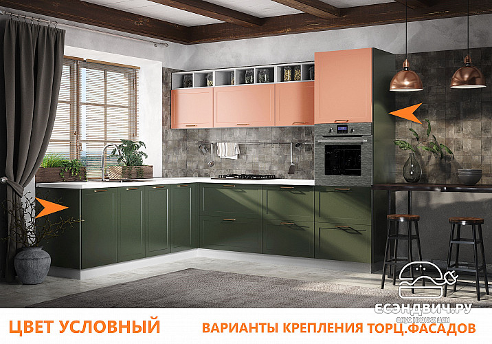 Фасад торцевой для напольных тумб "Йорк" (МДФ) (Нарцисс) /DSV/Kv/С
