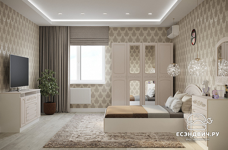 Комод "Париж" (МДФ) (Жемчуг) EsandwichИЦВ-КМ-02