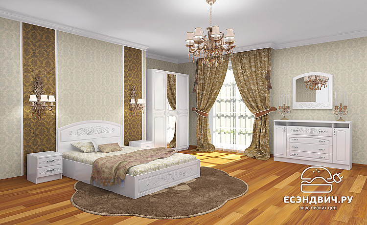 Комод L "Париж" (МДФ) (Жемчуг) EsandwichИЦВ-КМ-01