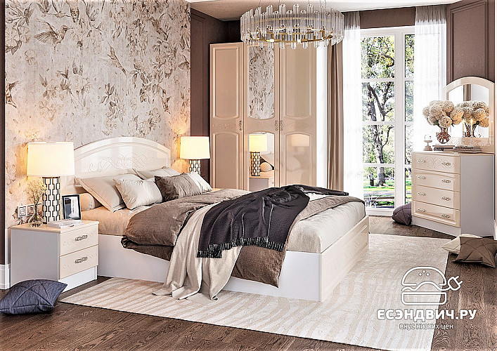 Комод L "Париж" (МДФ) (Жемчуг) EsandwichИЦВ-КМ-01