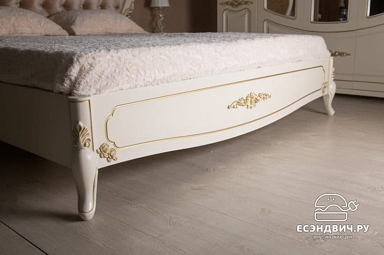 Спальня 6 предм. 5дв./1,8 "Моника" (Бежевый/Золото) (ЛМДФ/Лак/Бархат) /Sk/Mg