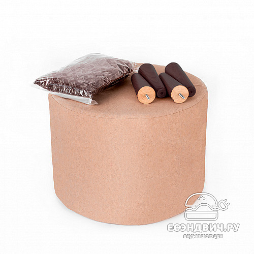 Банкетка круглая "Эмбер" (ZOOM CROSS CHOCOLATE/Венге) -Arb/Сп