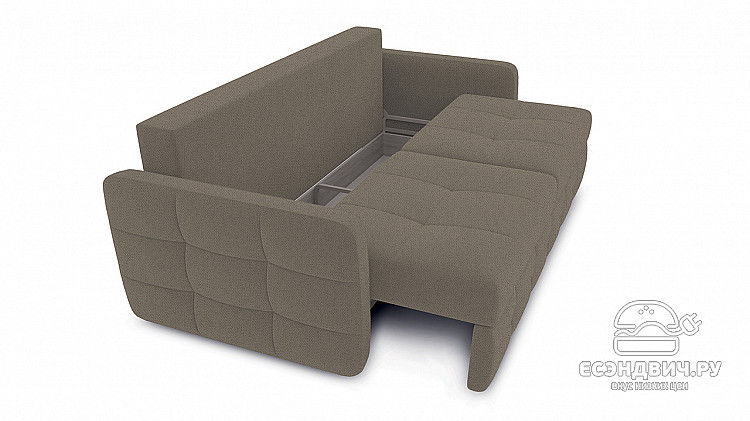 Диван slim "Леон" (Рогожка Neo 04 светло-коричневый)-Tr-Рс/Sl