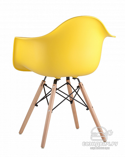 Стул eames W "Дэнвер"(Пластик Желтый/Дерево)/SG/DAW