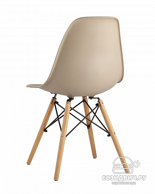 Стул eames "Дэнвер" (Пластик Бежевый/Дерево)/SG/DSW