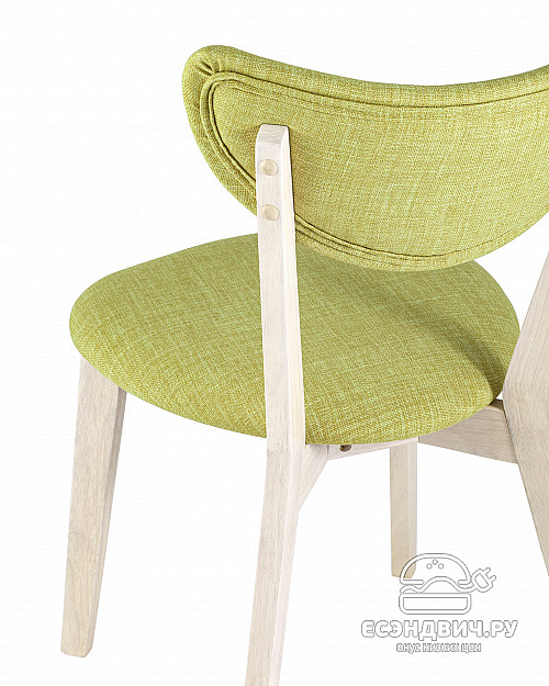 Стул "Грэм" (Рогожка Салатовая/Дерево цвет Беленый дуб)/SG/Sv