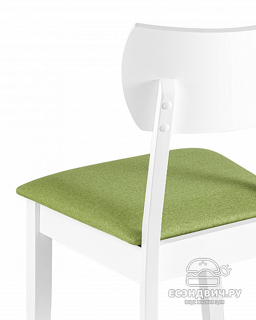 Стул "Джойс" (Рогожка Салатовая/Дерево цвет Белый)/SG/Tms