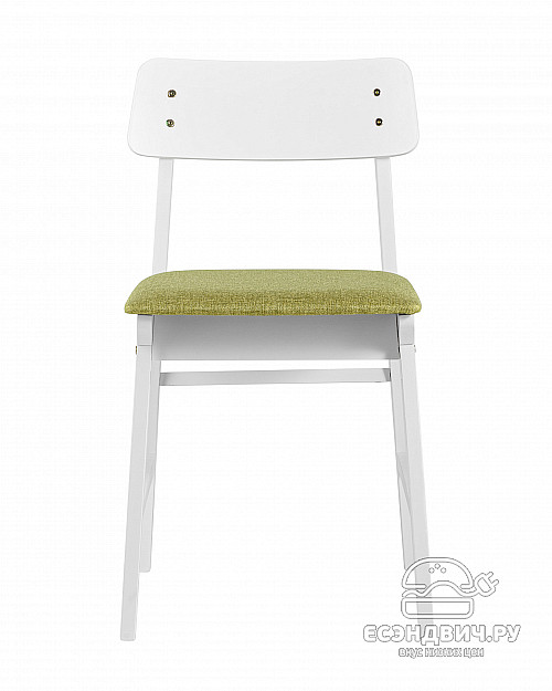 Стул "Соло" (Рогожка Оливковая/Дерево цвет белый)/SG/Od