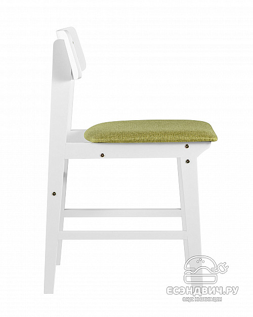 Стул "Соло" (Рогожка Оливковая/Дерево цвет белый)/SG/Od
