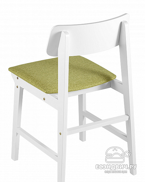 Стул "Соло" (Рогожка Оливковая/Дерево цвет белый)/SG/Od
