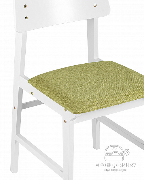 Стул "Соло" (Рогожка Оливковая/Дерево цвет белый)/SG/Od