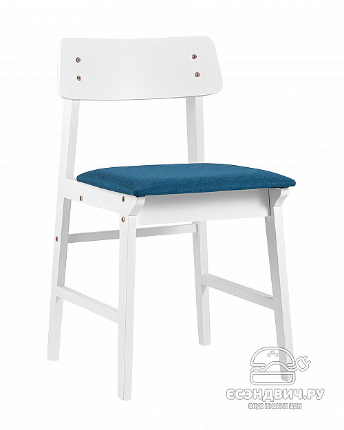 Стул "Соло" (Рогожка Синяя/Дерево цвет белый)/SG/Od
