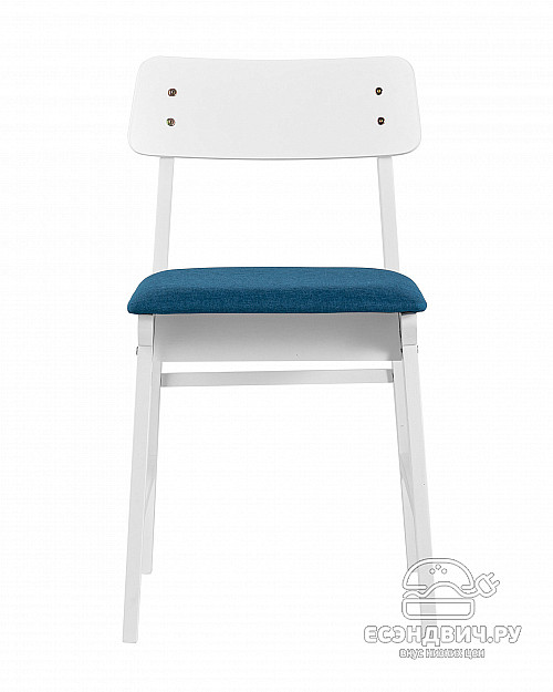 Стул "Соло" (Рогожка Синяя/Дерево цвет белый)/SG/Od