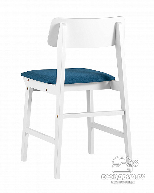 Стул "Соло" (Рогожка Синяя/Дерево цвет белый)/SG/Od