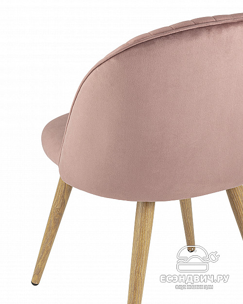 Стул stripe "Саймон" (Велюр Розовый/Металл имитация дерева)/SG/Ln