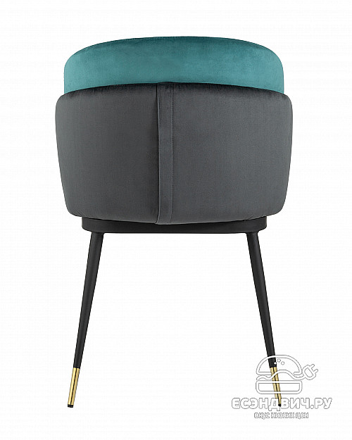 Стул "Альба" (Велюр Бирюзовый/Велюр Антрацит/Металл Черный)/SG/Pnl