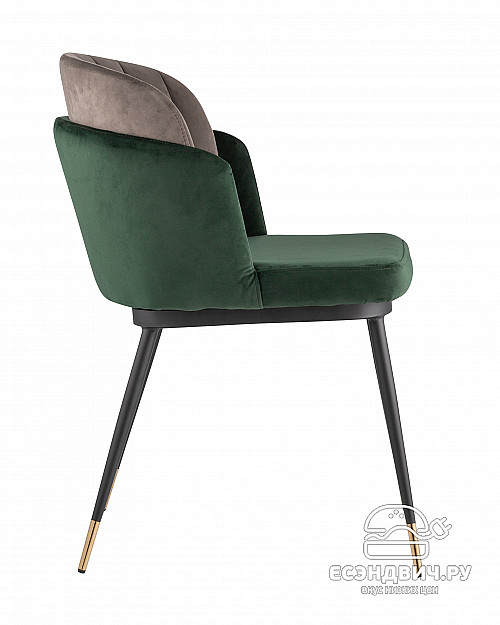 Стул "Альба" (Велюр Зеленый/Велюр Коричневый/Металл Черный)/SG/Pnl