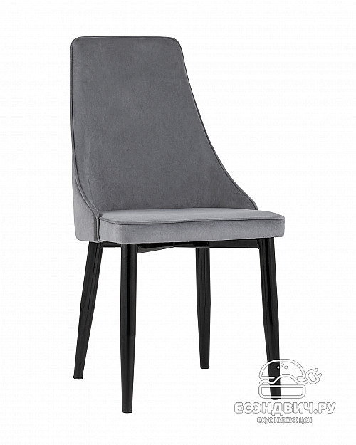 Стул "Ларс" (Велюр Серый/Металл Черный)/SG/Lrg