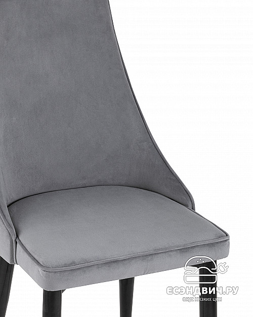 Стул "Ларс" (Велюр Серый/Металл Черный)/SG/Lrg