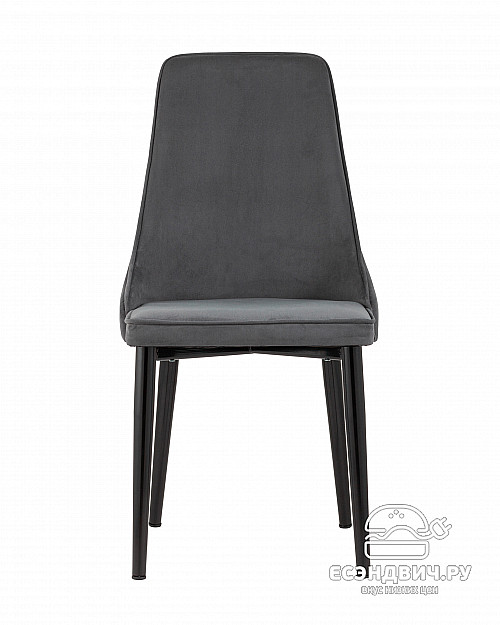 Стул "Ларс" (Велюр Темно-серый/Металл Черный)/SG/Lrg