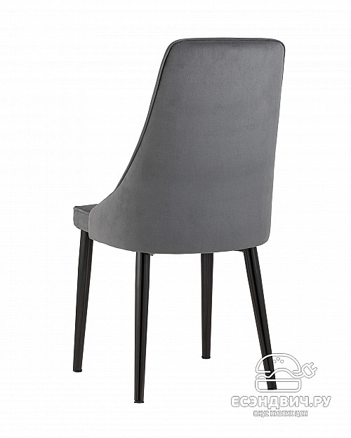 Стул "Ларс" (Велюр Темно-серый/Металл Черный)/SG/Lrg
