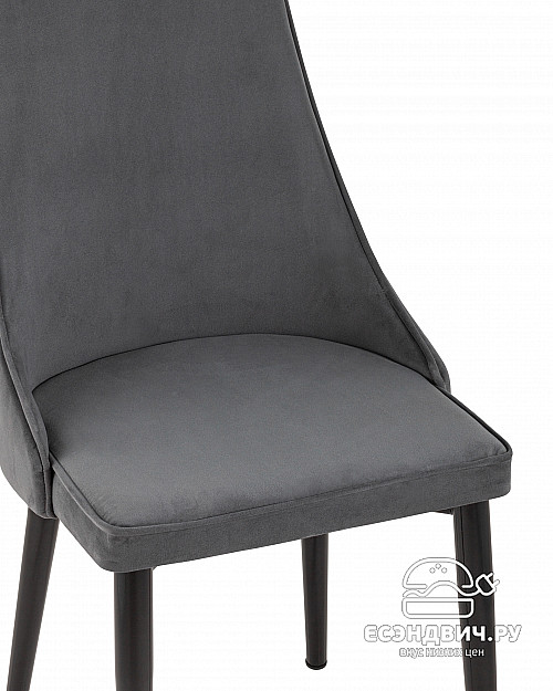 Стул "Ларс" (Велюр Темно-серый/Металл Черный)/SG/Lrg