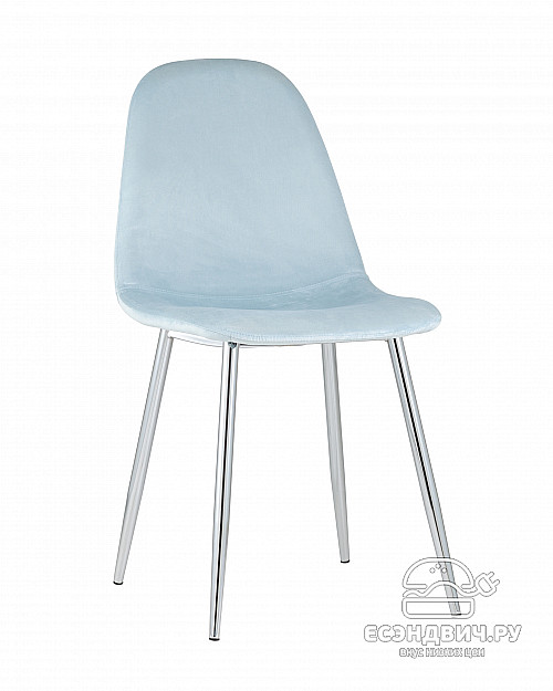 Стул "Лора" (Велюр Пыльно-голубой/Металл цвет Хром)/SG/Vl