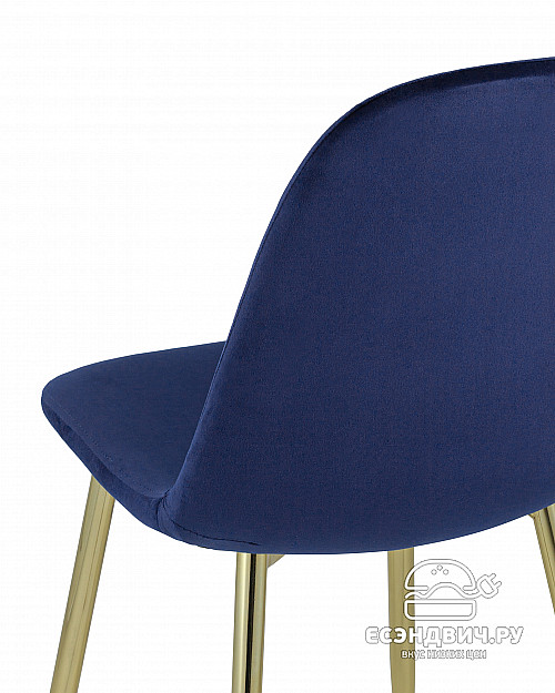 Стул "Лора" (Велюр Синий/Металл цвет Золото)/SG/Vl