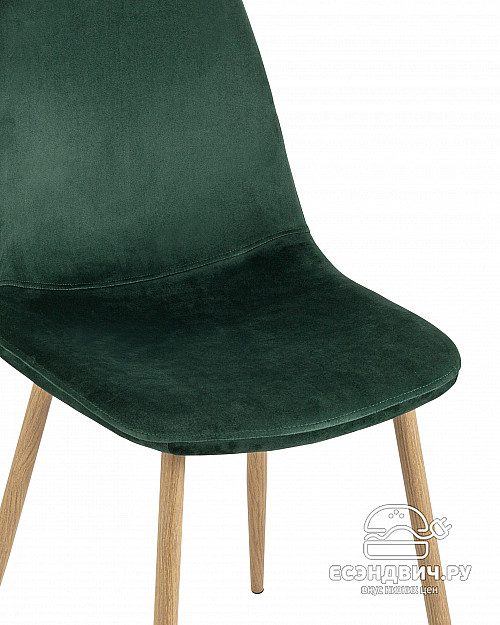 Стул "Лора" (Велюр Темно-зеленый/Металл имитация дерева)/SG/Vl