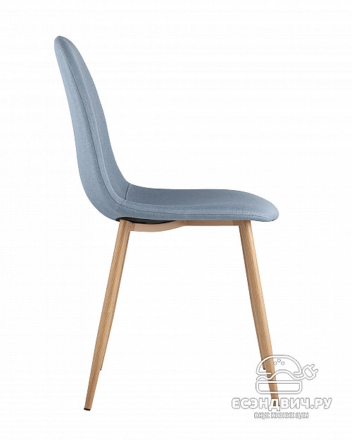 Стул "Лора" (Рогожка Голубая/Металл имитация дерева)/SG/Vl