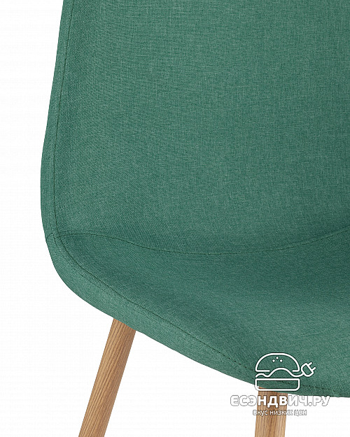 Стул "Лора" (Рогожка Зеленая/Металл имитация дерева)/SG/Vl